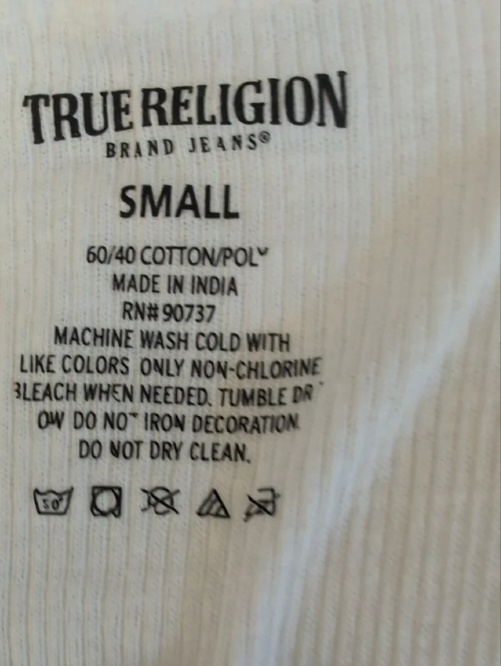 True Religion White Ribbed Scoop Neck Tank Top